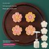 Mid Autumn Festival Round Mooncake Mold Cherry Blossom Shape Pastry Tools Diy Fondant Cake Decoration Tools Hand Press Mold