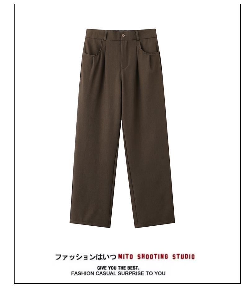 Trendy Men's Slim-Fit Straight or Wide-Leg Trousers - Solid Colors, Spring/Autumn Style