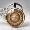 Roulette Wheel Embossed Keychain: Trendy Time Gem & Creative Metal Pendant Accessory