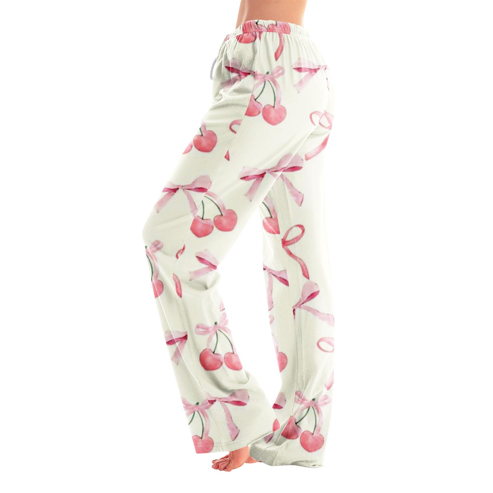 

Женские пижамные штаны, одежда для сна, повседневные брюки с эластичной резинкой на талии, удобные прямые свободные брюки для йоги XL