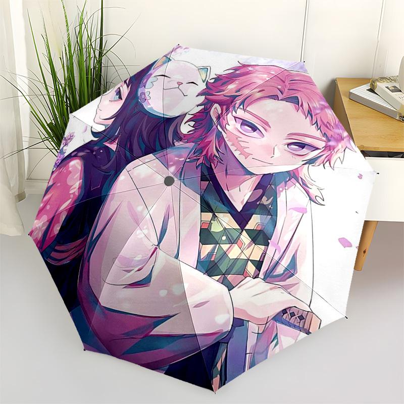 

1pc Outdoor Umbrella with Demon Slayer Characters, Automatic Opening/Closing, Portable 3-Fold Design, 8-Bone Iron Frame - Perfect Gift for Fans,