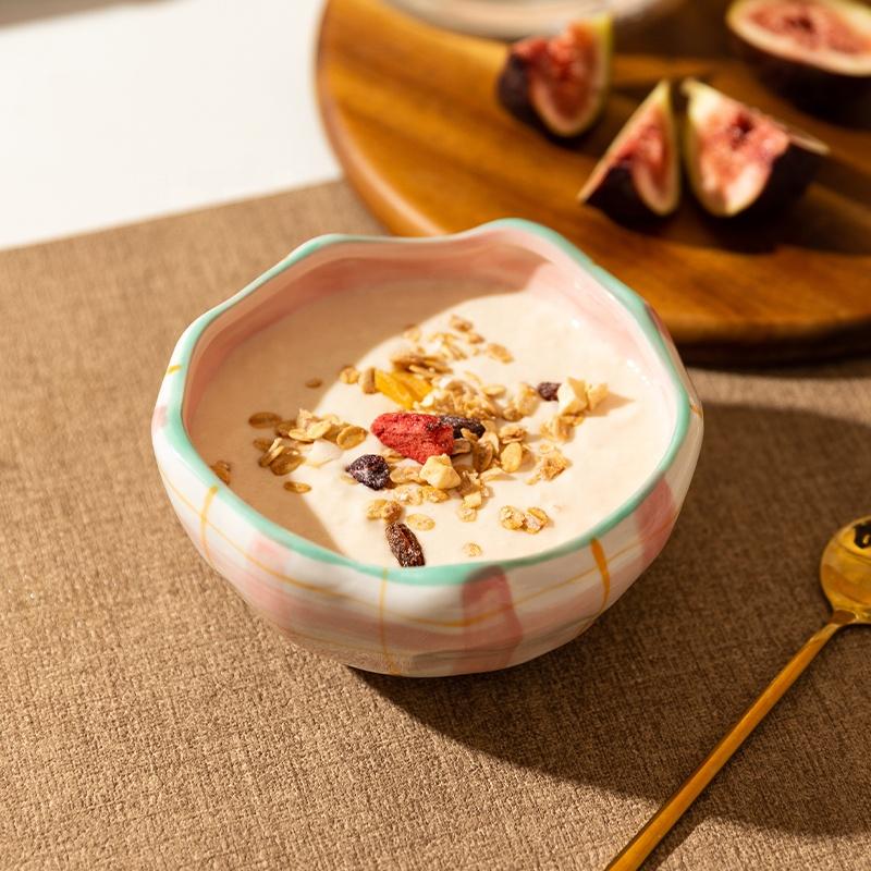 Flower Dessert Bowl Ceramic Salad Snack Bowl Breakfast Oatmeal Kitchen Cereal Rice Soup Bowls
