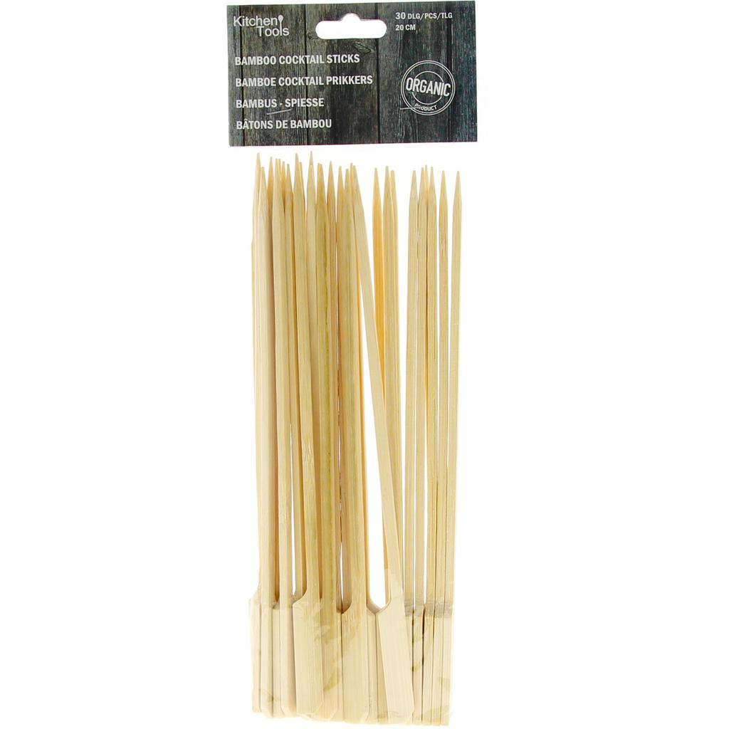 BAMBOO TOOTHPICKS SKEWERS 20cm SET 30pcs