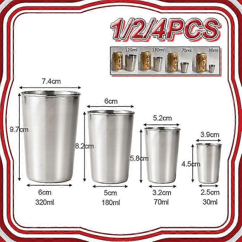 Shot Glass Stainless Steel 30ml 70ml 180ml 320ml Mini Wine Cup