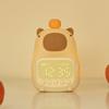 Kids Alarm Clock Night Light Integrated Cute Animal Capybara Clock Dimming Night Light for Bedroom