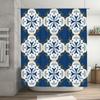 Blue White Ceramic Tile Pattern Shower Curtain Waterproof Bath Decor Home Decoration For Bathroom Accessories Set In Kitchen Din