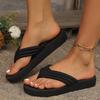 Large size 2025 summer new simple and comfortable casual cool slippers thick-soled flip-flops beach women's shoes