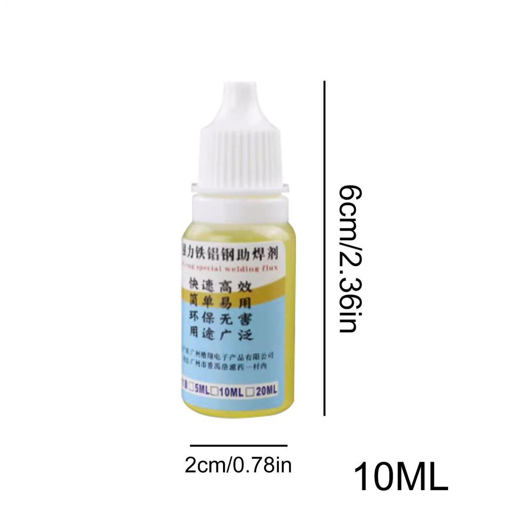 Free Cleaning Aluminum Flux 10ml/0.33oz Copper Soldering Flux Stainless Steel Flux Soldering 18650 Battery Soldering Fluid