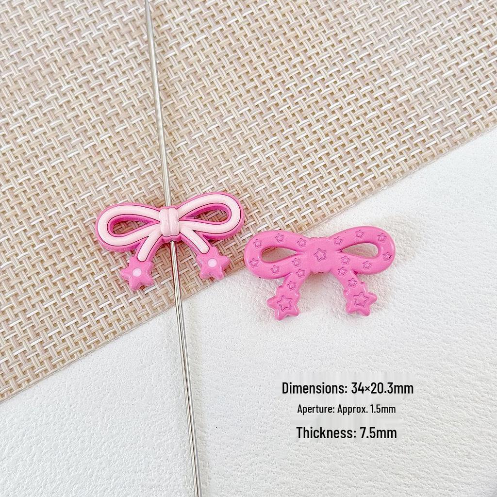 Macaron Colored Bow Hair Tie & Beaded Phone Chain Accessories - Cute & Stylish DIY