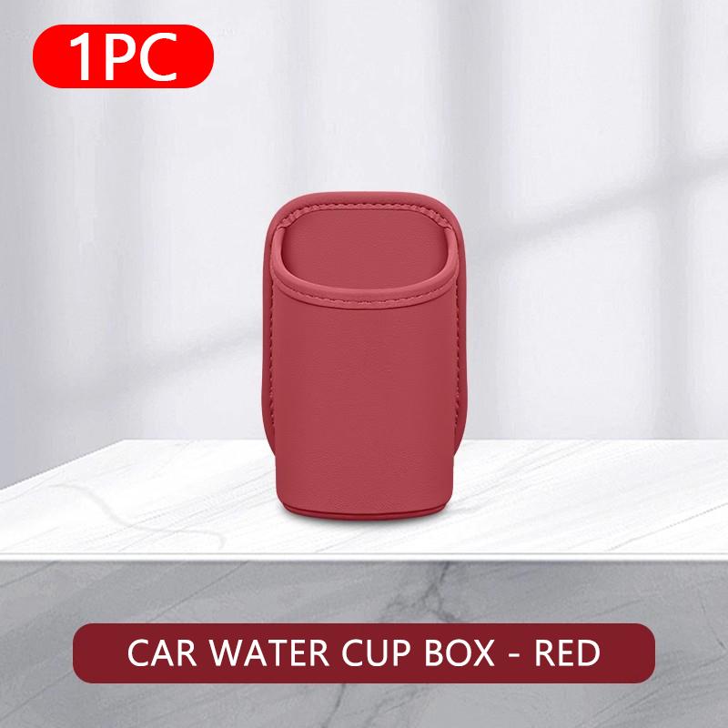 SEAMETAL Umělá kůže Držák na nápoje do auta Klip na pohár na vodu do vozidla Multifunkční úložný box Doplňky do interiéru auta