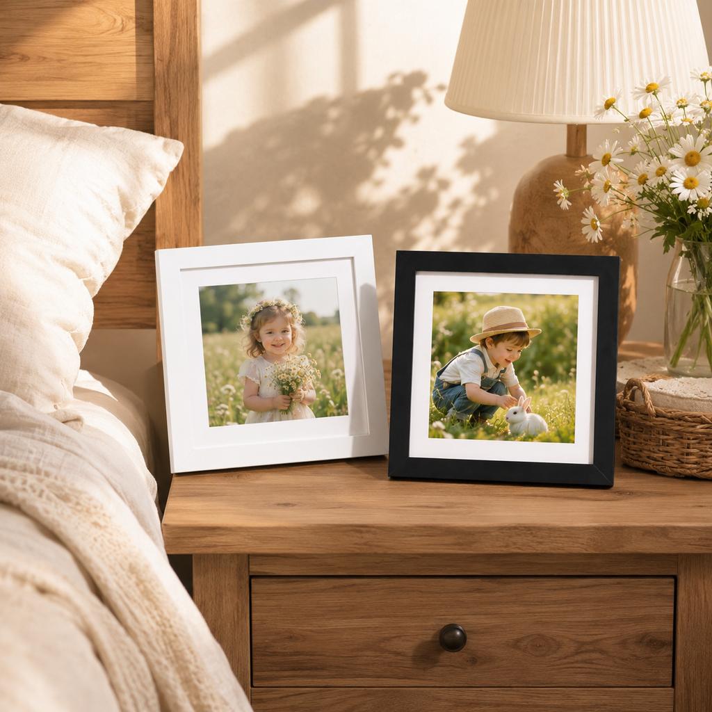 Wholesale Wood Picture Frame Durable Lightweight Square Photo Frame Wall Hanging Tabletop Home Decor 6x6 8x8 10x10 12x12 14x14
