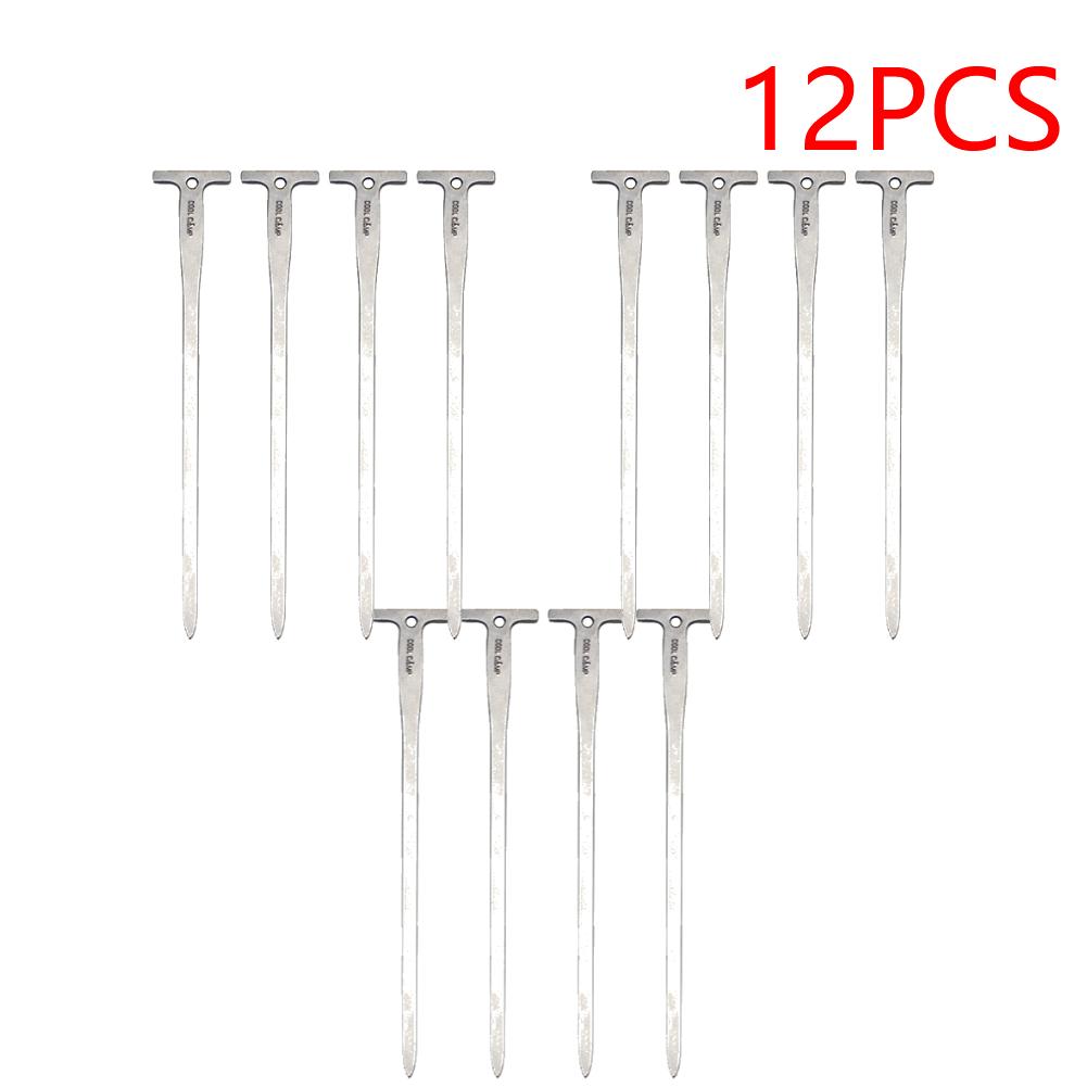4-20PCS 12cm Tent Ground Stakes with Hole Hiking Tent Nails Stainless Steel Camping Tent Spikes for Camping Canopy Awning
