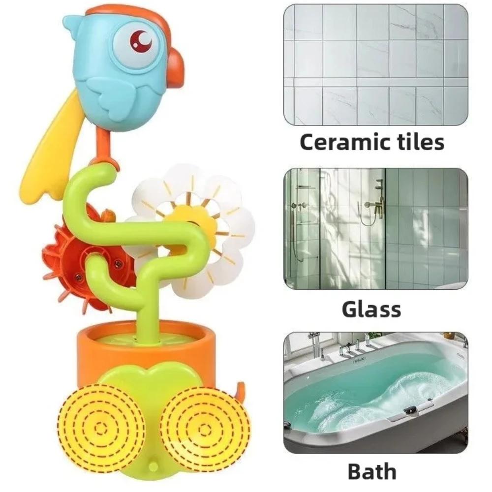 Water Spray Sprinkler For Kidsshower Bathtub With Suction Cup Children’S Bath Toyduckflower Shape Play Waterwheel Bathtub Toy