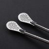304 Stainless Steel Straw Spoon Mixing Spoon Detachable Cleaning Straw Drinking Tube Juice Milk Tea Filtering Straw