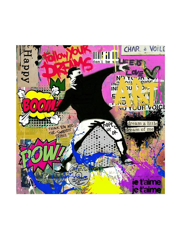 

Бэнкси для мальчиков и девочек, красный воздушный шар, граффити, художественная картина на холсте, уличная поп-панель, настенный художественный принт для гостиной, домашний декор, Cuadros 30x30cm No Frame