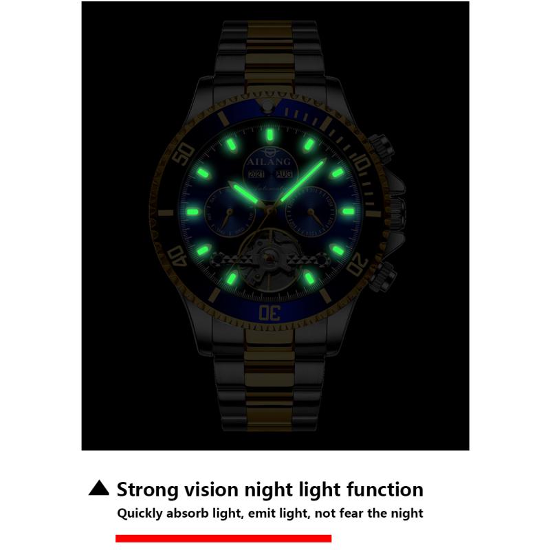 Nové hodinky AILANG Vodotěsné Multifunkční automatické mechanické hodinky Pánské hodinky Water Ghost