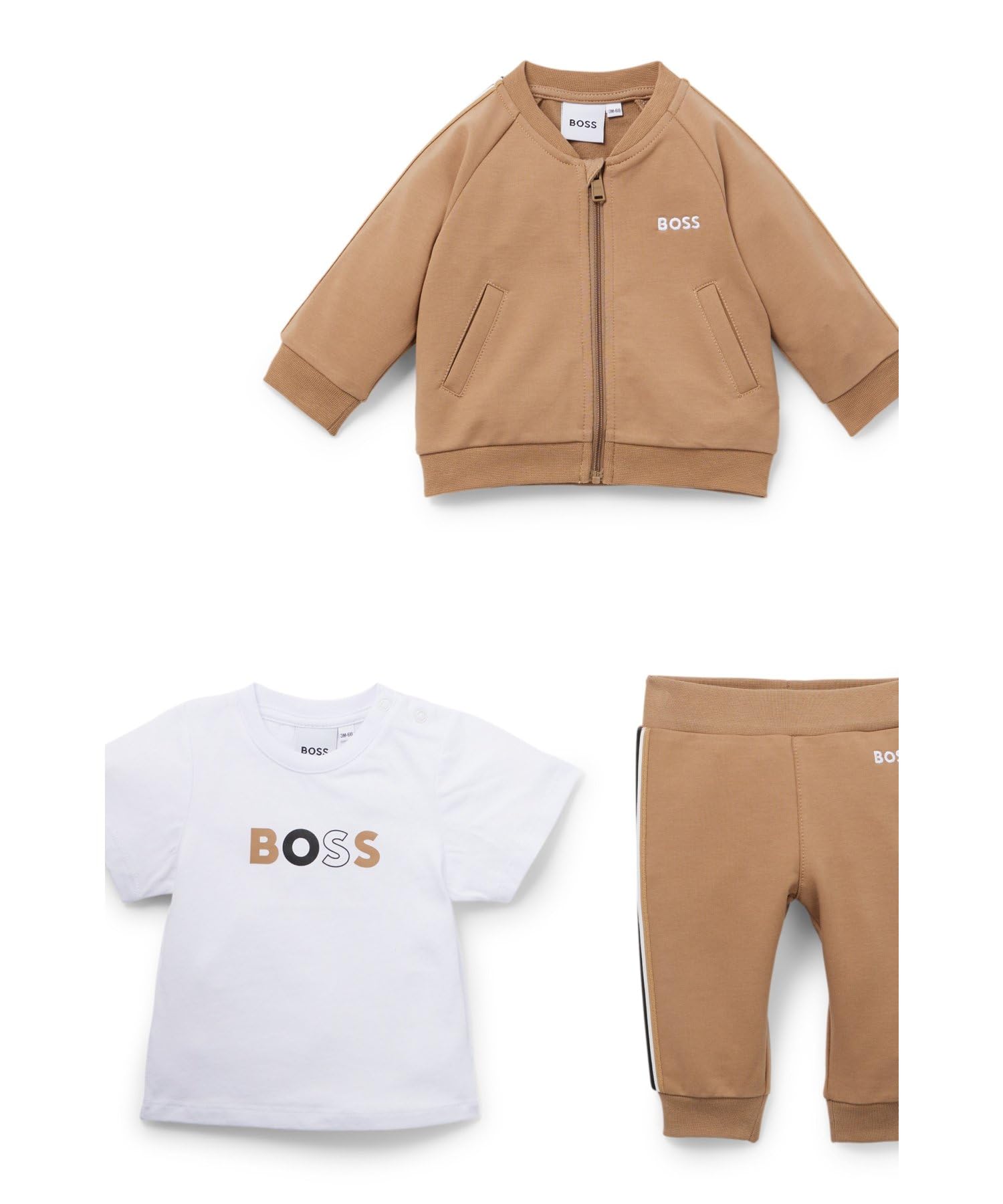 

BOSS Baby Tracksuit Size Beige Three-Piece Set, 71, бежевый
