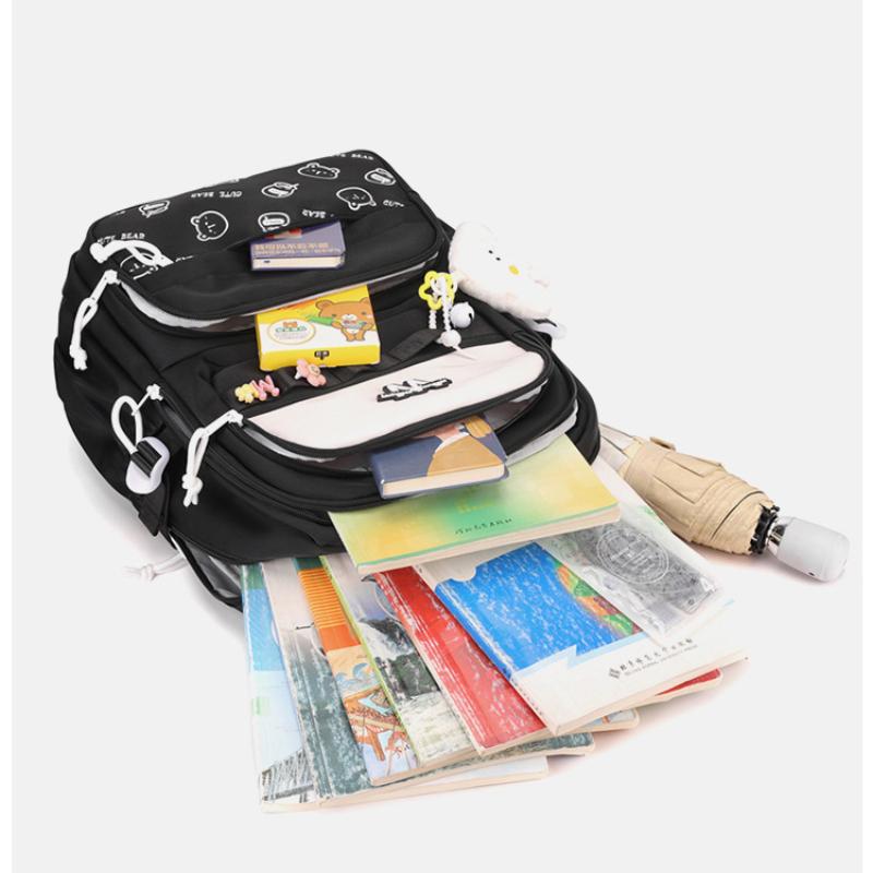 Zaino per studenti delle medie JLD Nuovo Cartone animato carino Spallaccio regolabile Ragazza adolescente Borse scolastiche Nylon Impermeabile Robusto Durevole Borsa per libri per alunni