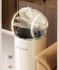 Light Luxury Pedal-Operated Metal Trash Can with Dual Lid, Large Capacity for Bathroom & Living Room