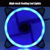 12cm 120mm Ultra Silent 3pin 4pin PC CPU Case Cooler Cooling Fan 2 LED Rings(Blue)