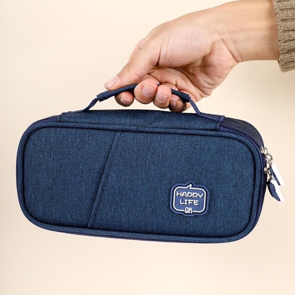 Große Kapazität Studenten Federtasche Leinwand Schreibwaren Aufbewahrungstasche mit Griff Federmäppchen Junge