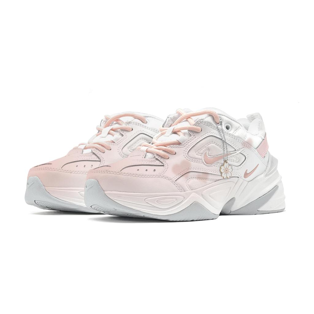 Nike M2K Tekno Heart Cherry Blossom Low Top Skateboard Shoes Women's Pink White AO3108-100(TeamS-S-BOX)