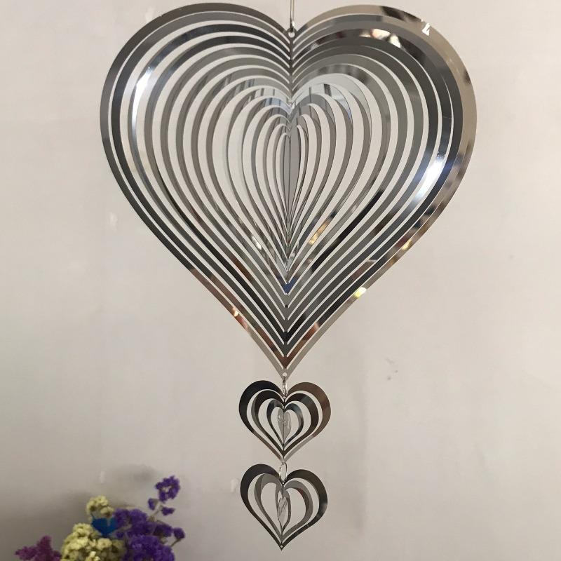Heart Wind Spinner Rotating Stainless Steel Wind Chimes Luxury Modern Dreamcatcher Aesthetic Bedroom Dreamcatchers Home Decor