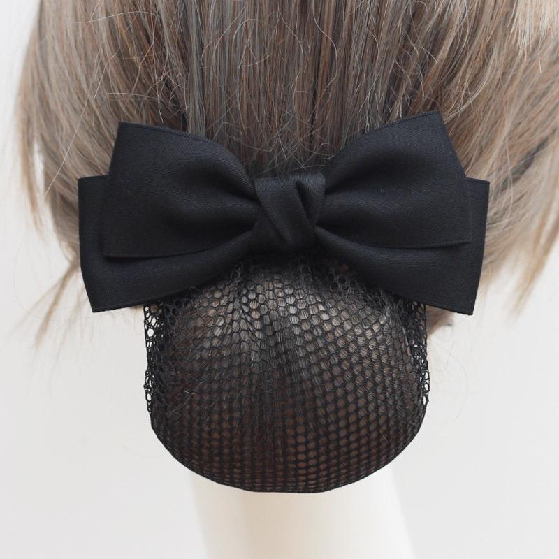 Women's Professional Hair Net Bow Clip for Work: Ideal for Hotel, Bank, Nurse, Flight Attendant, and Updo Styles.