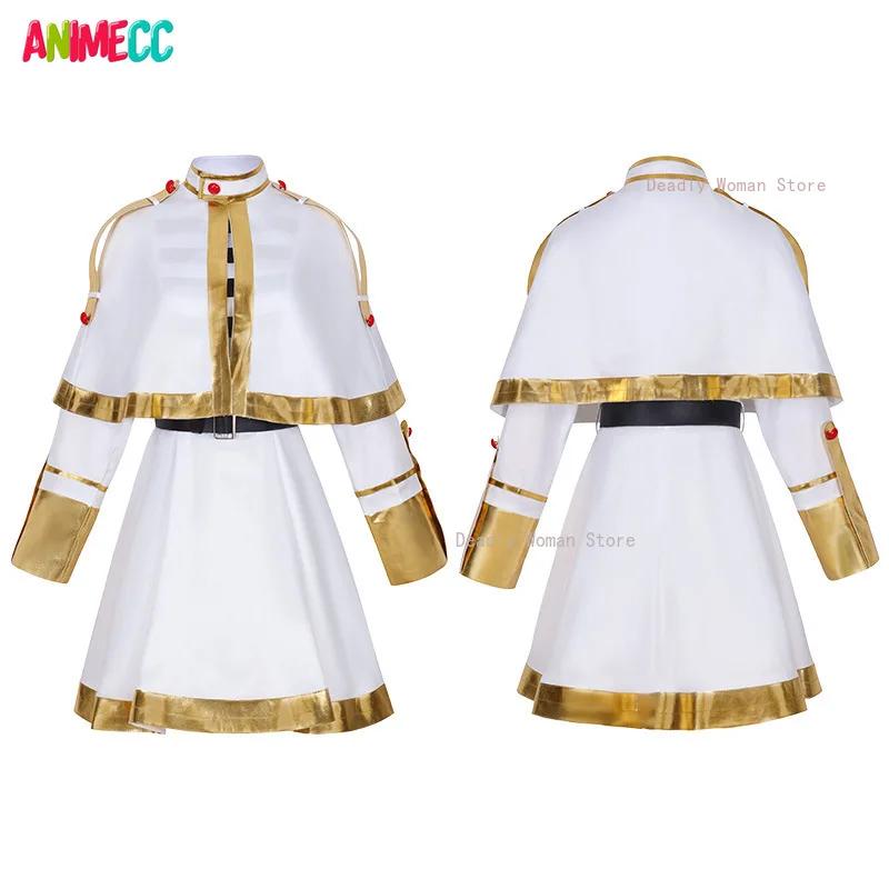Sousou No Frieren Cosplay Kostüm Perücke Schuhe Anime Zauberer Kleid Elfenohr Halloween Party Charistmas für Frauen Mädchen