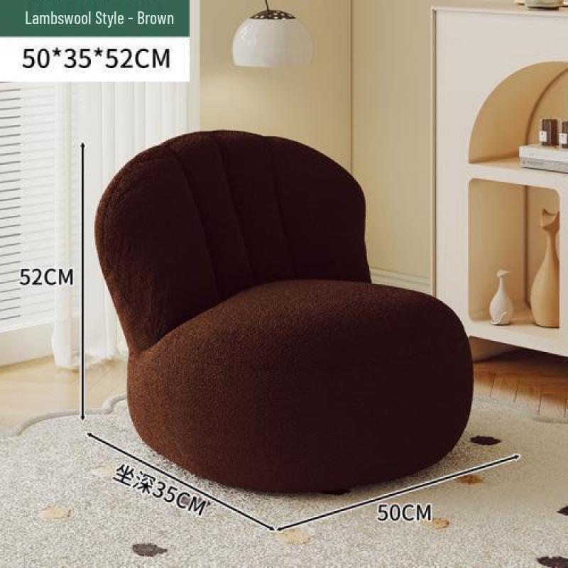 Nordic Lamb Wool White Luxury Lazy Chair - Modern Ins Style Single Sofa.
