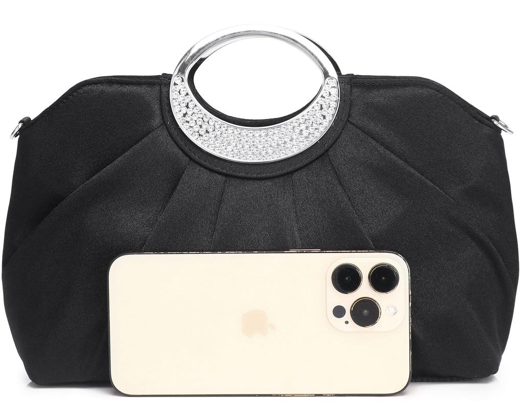 SUNSPOT Party Large Clutch Wedding Large Bag, Bag, Bag, Handbag, Women's, 3-Way (Black)