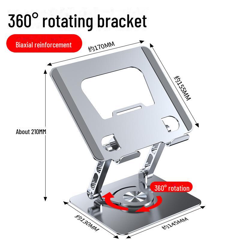 Składany stojak na tablet ze stopu aluminium z obrotem 360° i odprowadzaniem ciepła