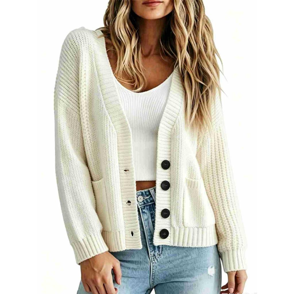 Women's Knit Open Front Cardigan Sweater for Fall and Winter Casual Wear