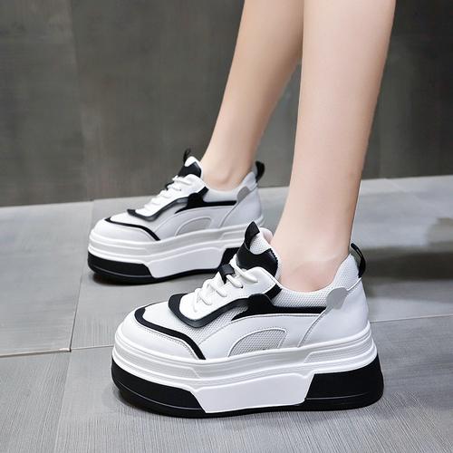 Fashion Women's Casual Sneakers 7cm Skateboard Trainers Mix Colors Running Sport Shoes Tennis Shoes Skate Flats Outdoor Walking Sneaker