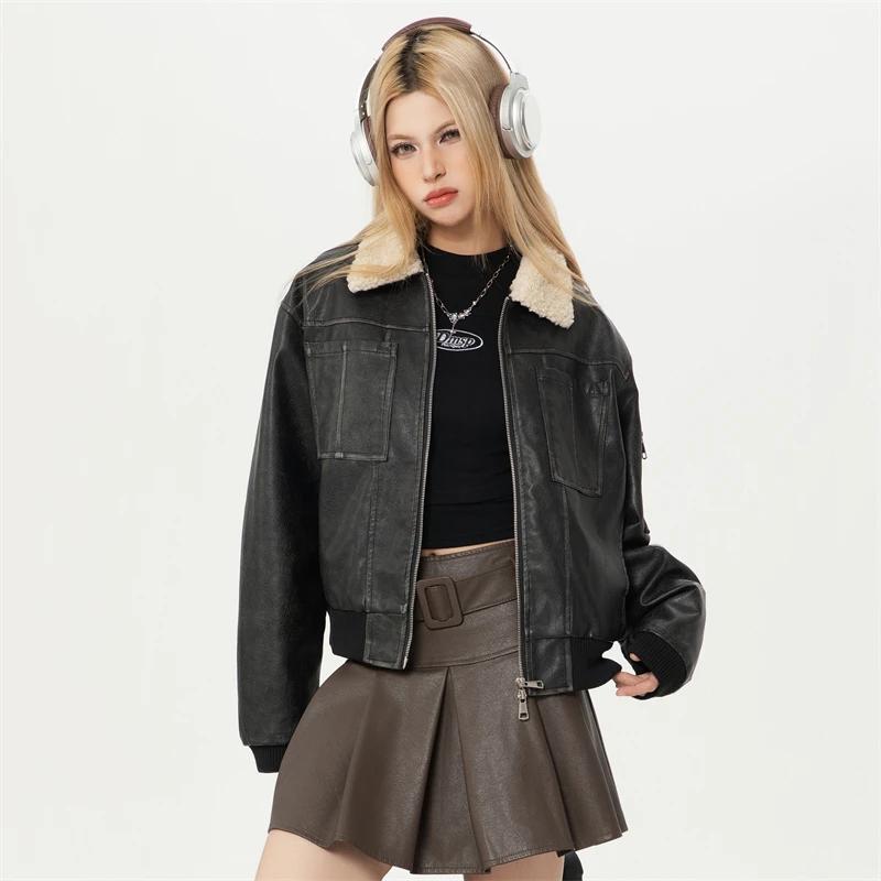 VAYLA Winter Coats Woman New In Outerwears Jackets for Women Offers Female Outer Faux Fur Coat Women's Motorcycle Leather Jacket