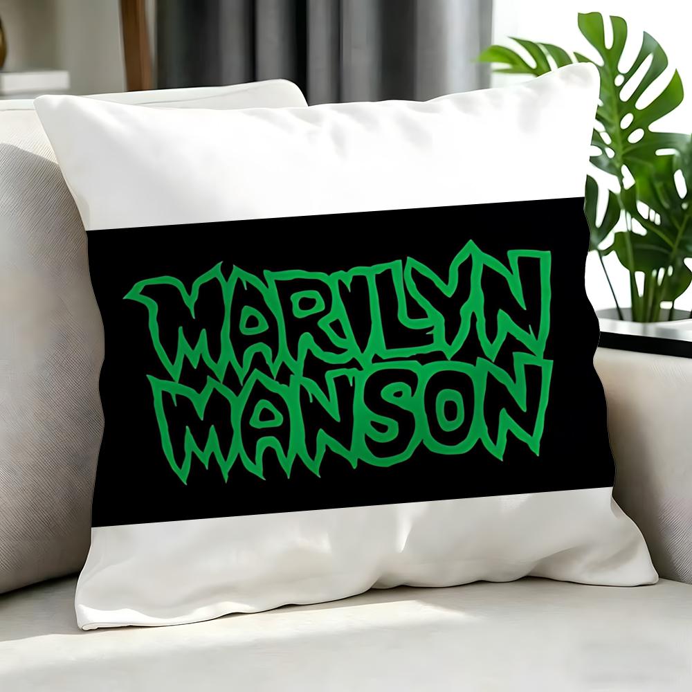 Rock Marilyn Manson Cushion Cover Cushion Cover Set 4Pcs 50X50 45X45 40X40 Pillowcase Decorative Sofa Home Decor
