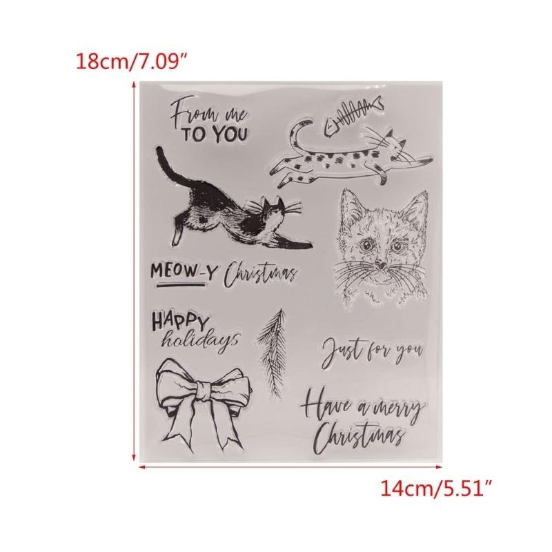 Christmas Clear Stamps Vintage Silicone Seals DIY Scrapbooking Card Making 6XDE