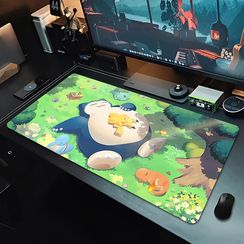 Hot Mouse Pad Gamer Essential Anime Pokemon Extended Desk Mat kawaii Snorlax Psyduck Laptop Gaming Accessories NonSlip MousePad 800x300x2mm