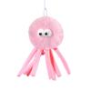Hanging Fluffy Octopus Cat Toy Interactive Self Play Cat Teaser with Bell Soft Plush Octopus Toy with Elastic String for Indoor Kitten Chasing Playing