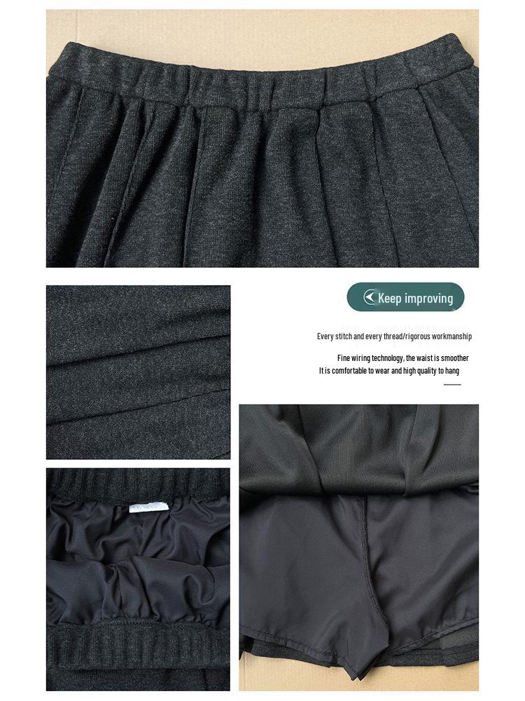 Women's Coffee Pleated A-Line Short Skirt - High-Waist, Slimming, Anti-Exposure Academic Style for Autumn 2025.