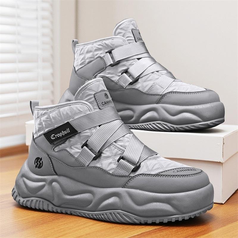 Vintersnöskor för män Håll värmen Bomullsskor Utomhus vandringsskor Plysch Varm Hög Ankel Boot Man Sneakers