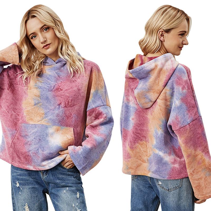 Women's new arrival autumn/winter sweater tie-dye printed hoodie casual long-sleeved sweater