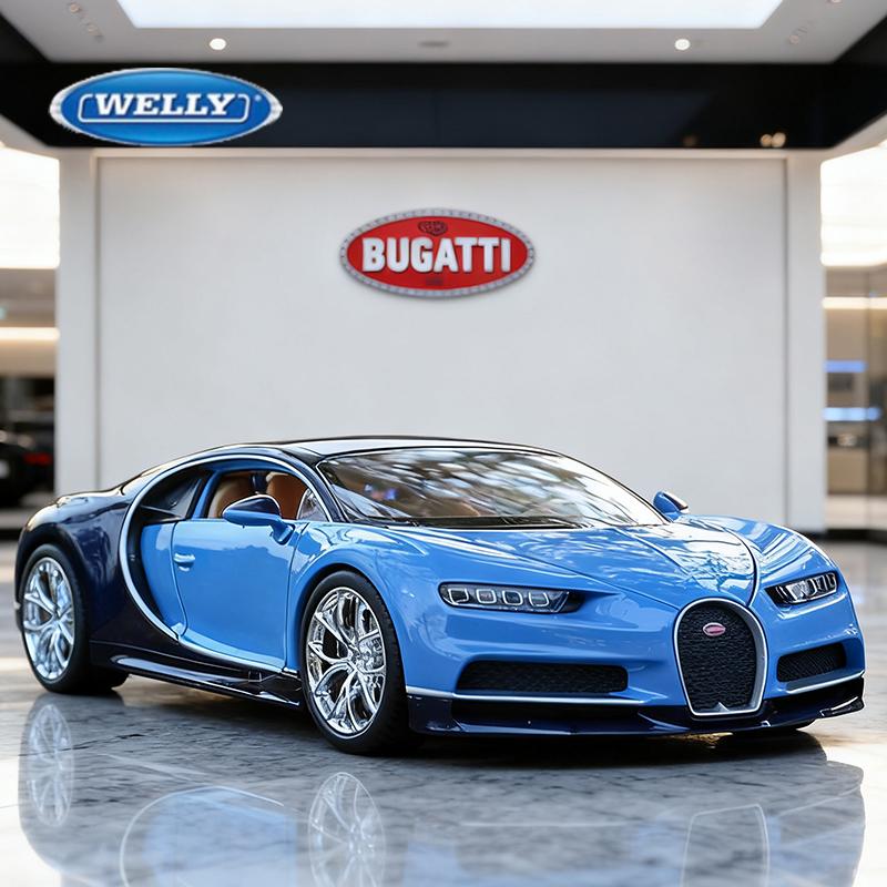 WELLY 1/24 Bugatti Chiron Supercar Alloy Car Diecasts & Toy Vehicles Car Model Miniature Scale Model Car Toy for Children