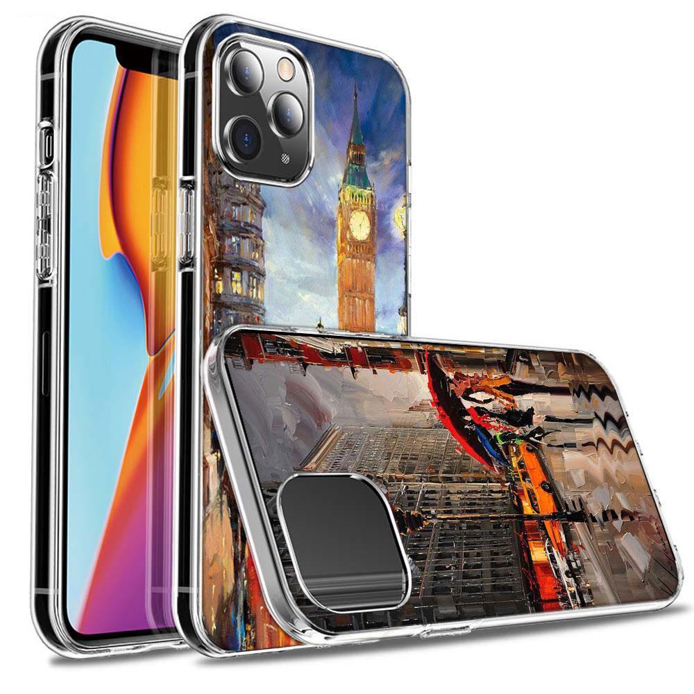 Artist London Painting Oil Painting Phone Case For Iphone 16E 15 Pro 14 Plus 17E 16 17 Pro Max Air 11 12 13 Mini Shockproof C
