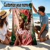 Custom Name Personalized Alpha Kappa Alpha Print Beach Towel, for Trip Camping Beach Party Home Decor, Birthday Gift for Family & Friends