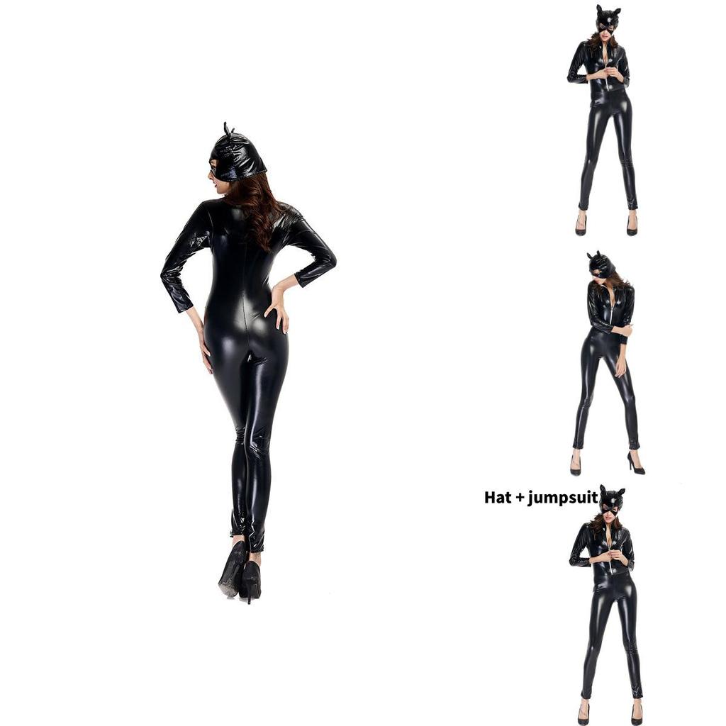 Costume in Pelle da Ragazza Gatto a Tema Gioco per Uomini e Donne con Design Sexy