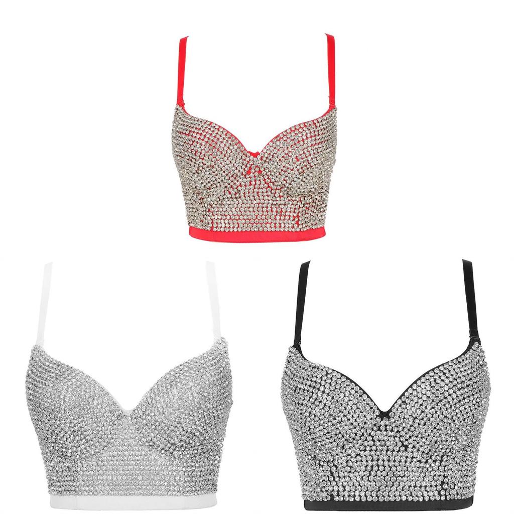 Street Style Sequin Camisole With Removable Straps For Clubwear And Nightlife