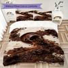 Coffee Black Cat Pattern Bedding Uilt Set Uilt Cover Pillowcase Home Decoration Birthday Gift (1 * Duvet Cover + 2 * Pillowcase  Without Core)
