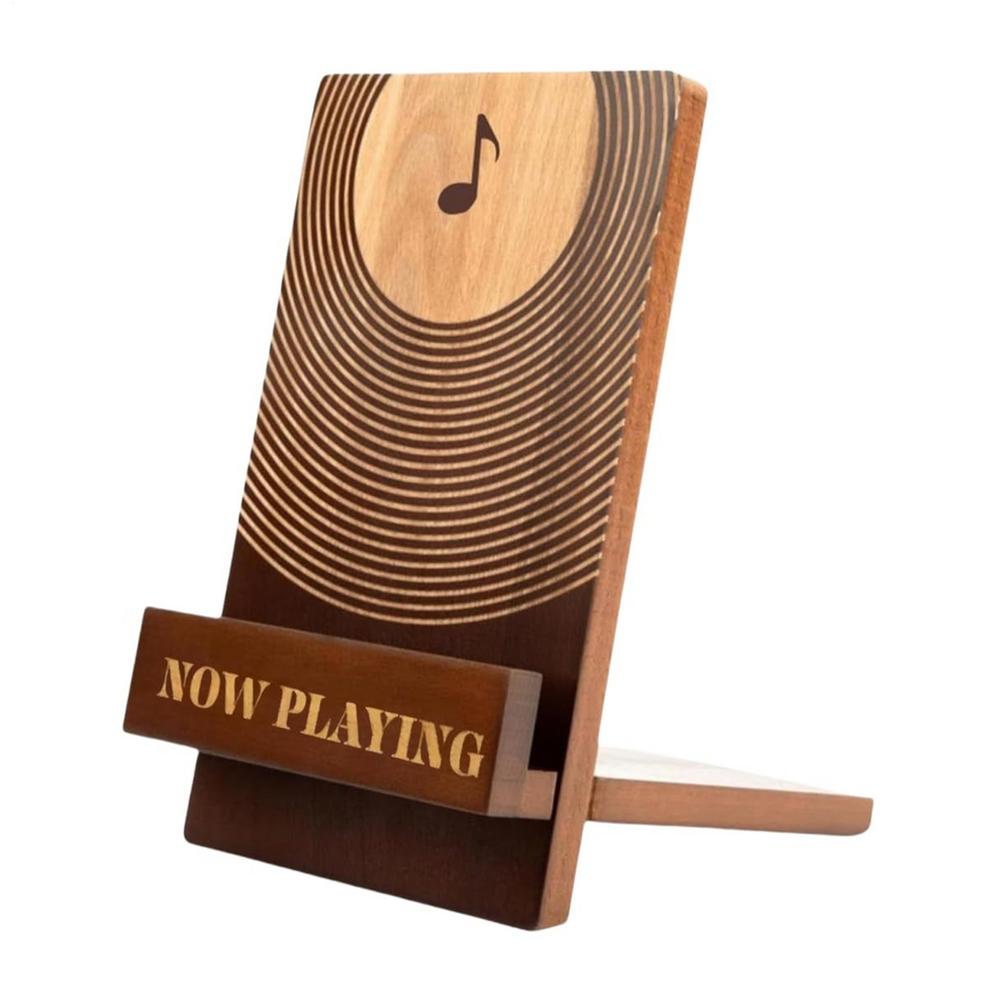 NOW PLAYING Wooden Vinyl Record Stand Vinyl Record Holder Vintage Record Holder Stand Decorative Vinyl Record Holder Display