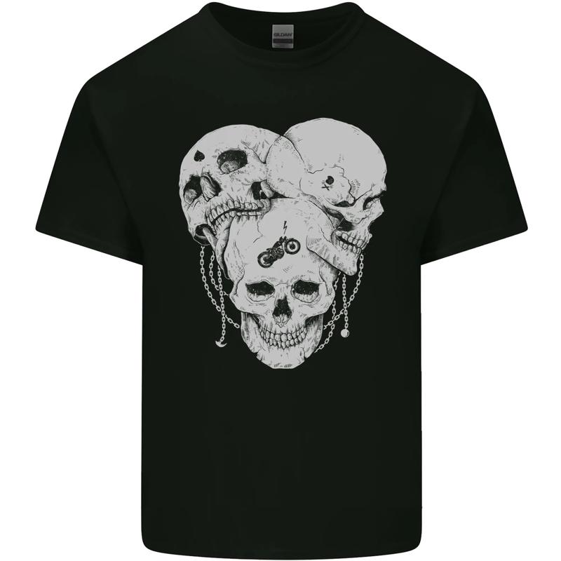 

Men s Cotton T-Shirt Biker Skulls Motorcycle Motobike Chopper - Men s Summer Cotton Graphic Tee S разноцветный